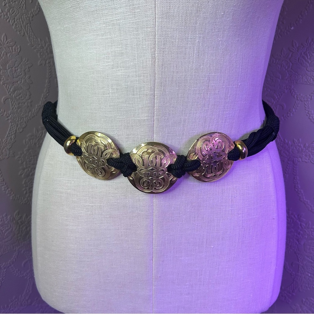 Elegant Black and Gold Women's Belt